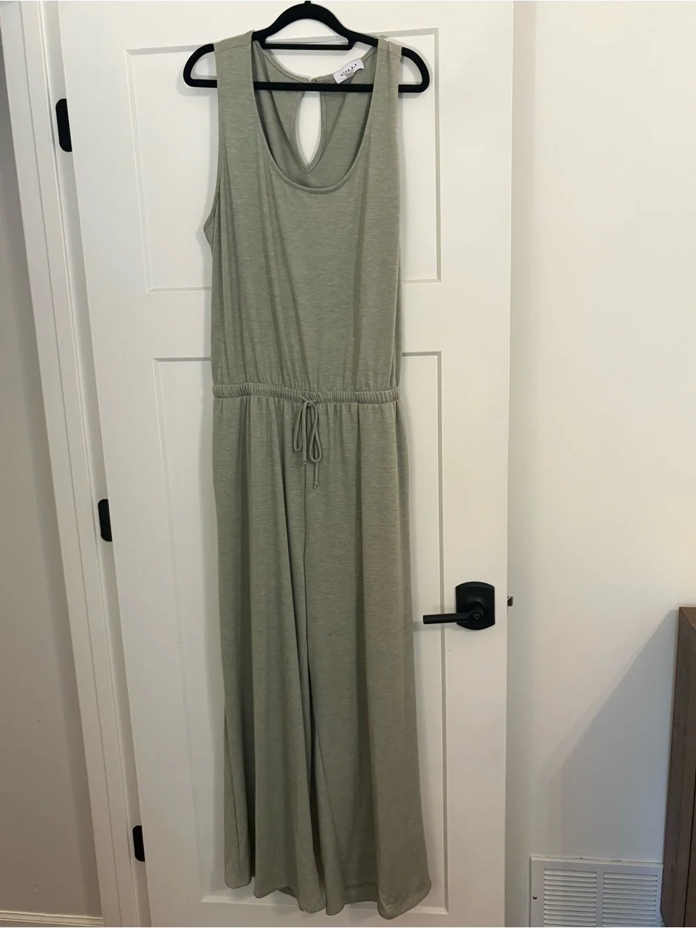 Gilli Sage Green Sleeveless Drawstring jumpsuit